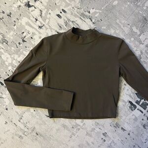 Mock Neck Cropped Long Sleeve